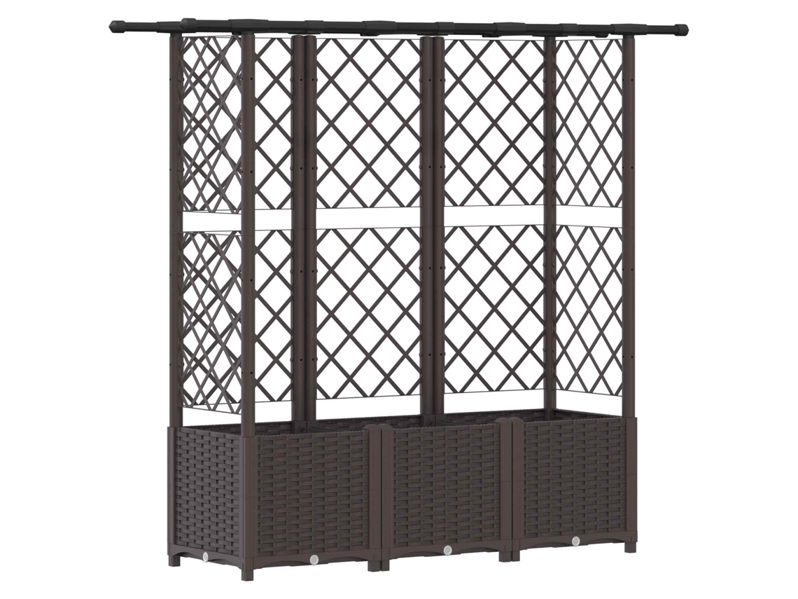 Conjunto 1 Canteiro De Jardim Elevado Vidaxl Castanho Polipropileno (163,5 X 40 X 136 Cm)