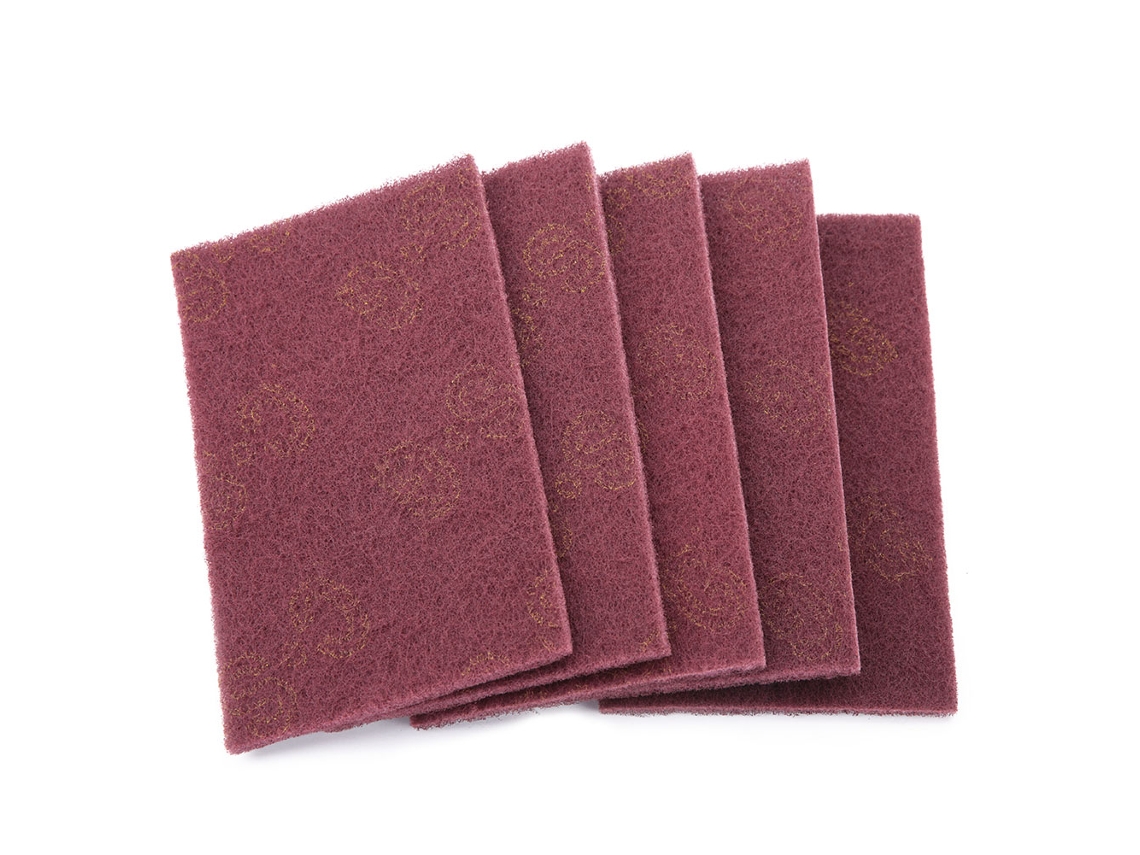 Escova de Limpeza Industrial 5 unidades Lixadeira Abrasiva Para Mão (Vermelho Fino)
