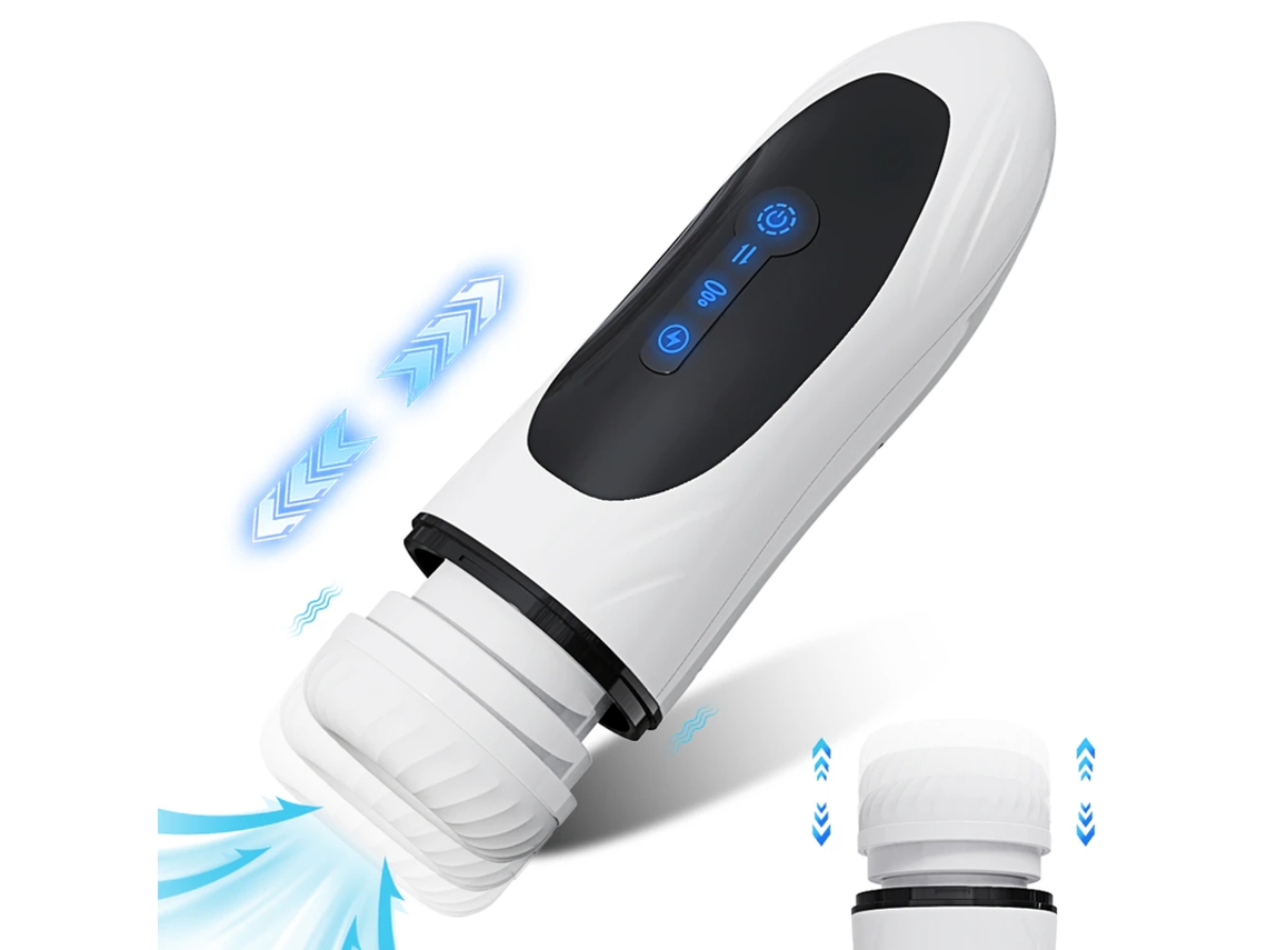 Copo Masturbador Masculino Com Suco Telescpica Automtica (branco)