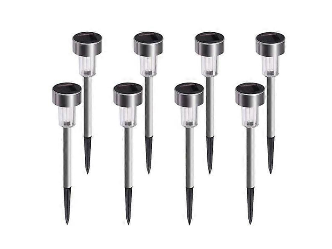 Luzes Solares De Jardim Leds Prateados Olysi Shop