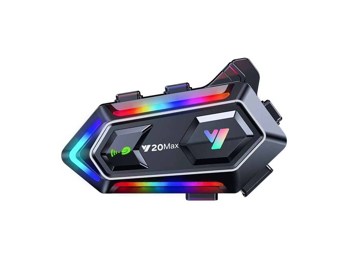 Alto falantes RGB capacete moto com cancelamento ruído IPX6 graves profundos comunicação microfone off-road Preto JIAPEI
