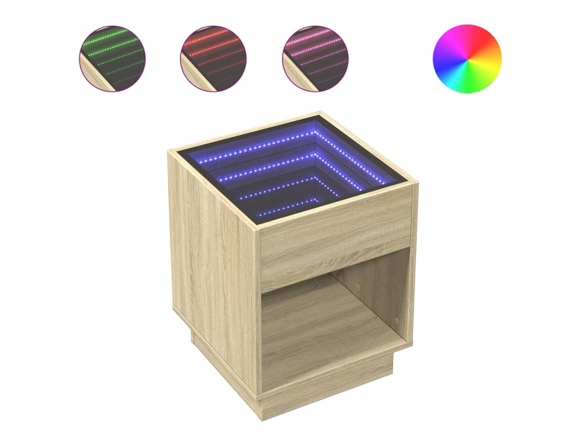 Bedside Table, Bedside Tables Vidaxl Marrom Madeira Processada (40 X 40 X 50 Cm)