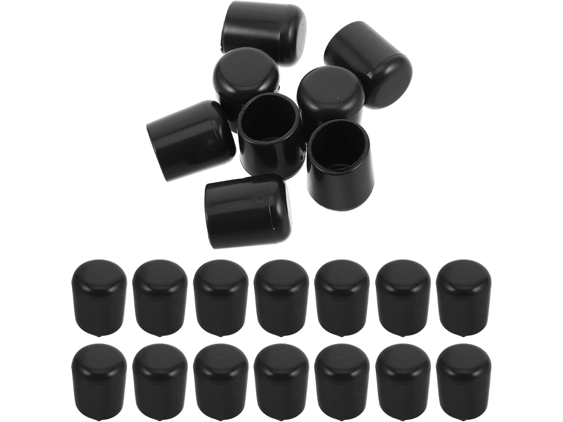 Tampas Redondas De Plástico Preto Antiderrapantes E Fáceis De Instalar (50 Unidades)