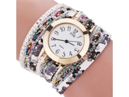 Relógio Pulseira Feminino Ccq Fashion Casual Pu Wrap Quartzo Branco