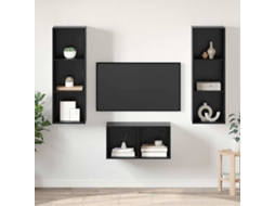 Vidaxl Conjunto De Móvel De Tv Carvalho Preto 37 X 37 X 107 Cm