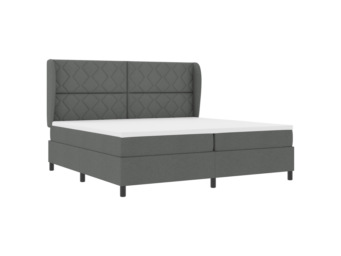 Cama Box Com Colchão Cinza Escuro Vidaxl (200x200 Cm)