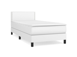 Cama com Molas Couro Artificial Branco MAISON EXCLUSIVE 100x200 cm