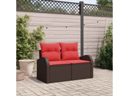 Vidaxl Sofá De Jardim Castanho 124 X 62 X 85cm Vime Pe