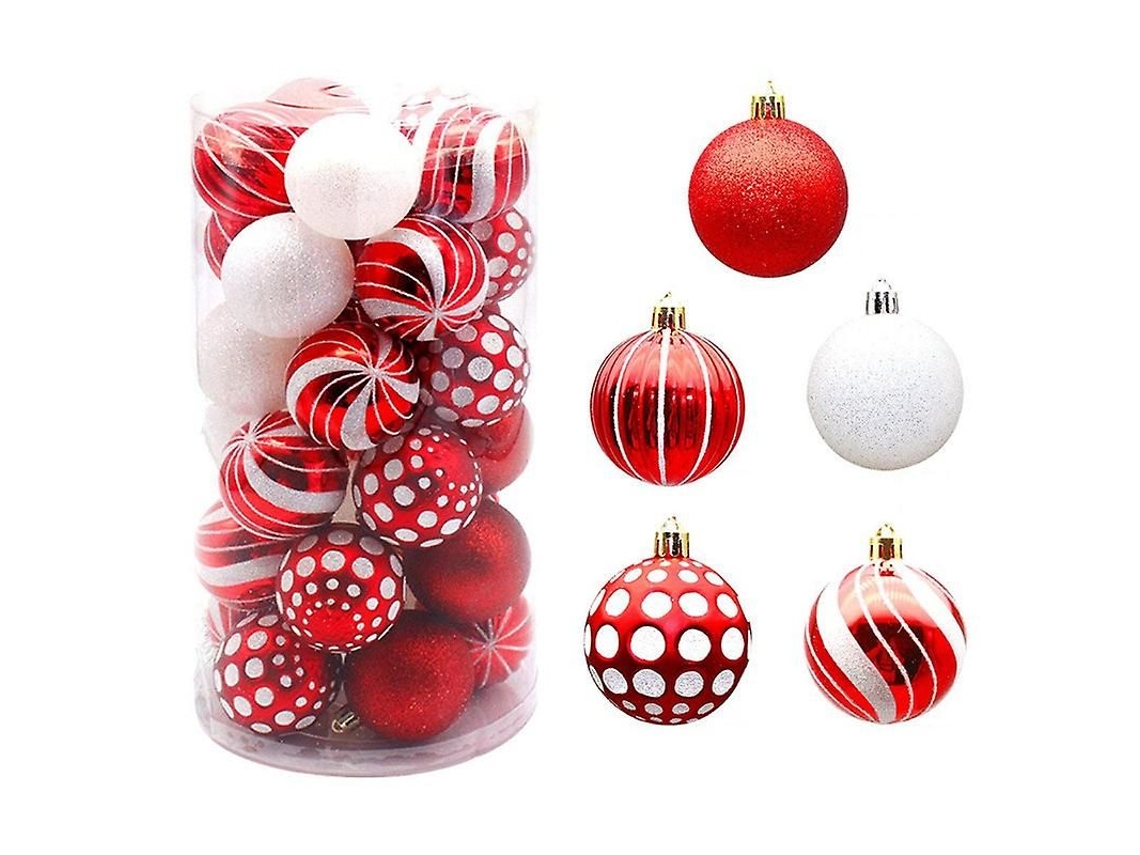 30 Bolas De Natal De Plástico Inquebrável