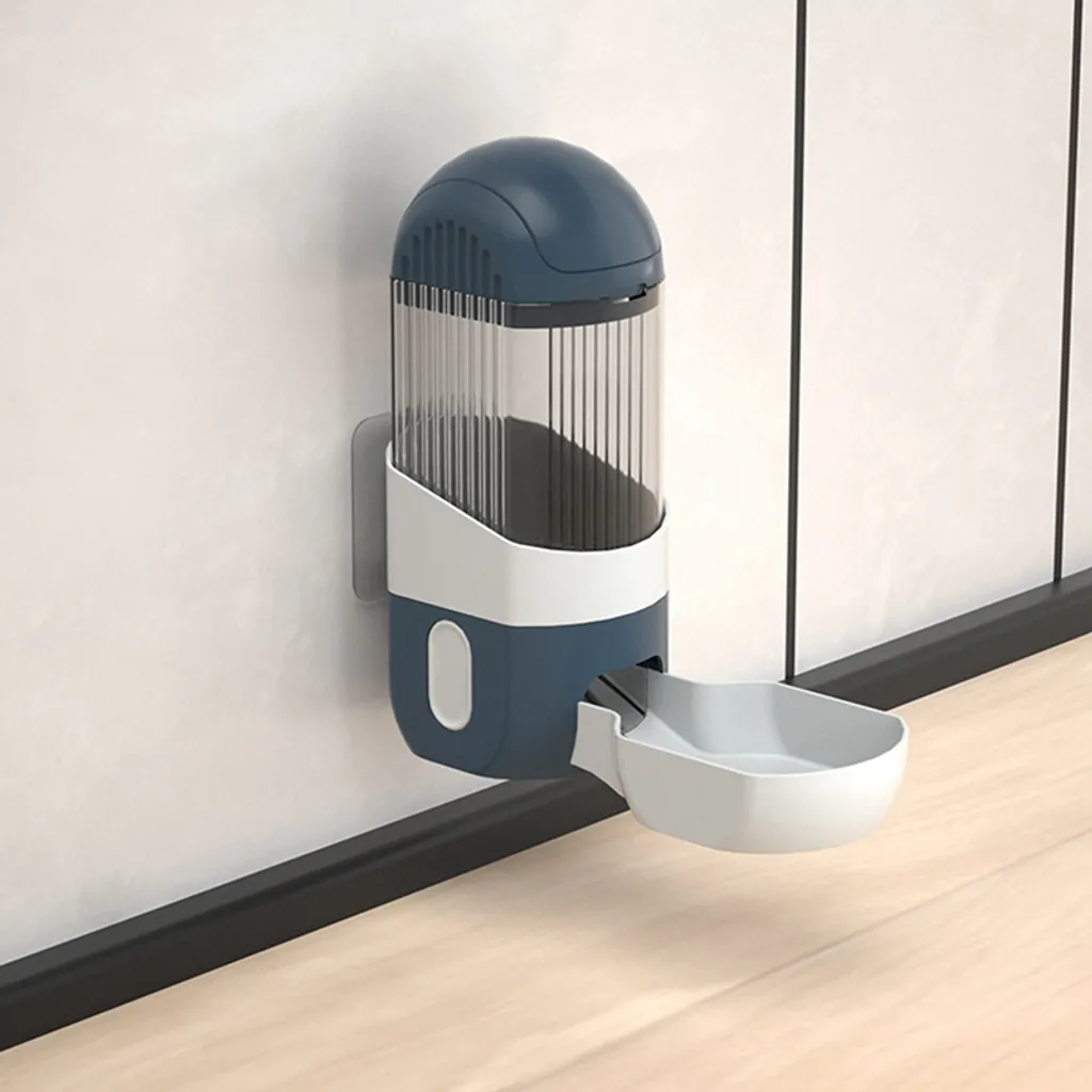 Gaiola de Alimentação para Animais de Estimação com Capacidade para 1200ml, Comedouro Automático, Cinza AQUAFORGE