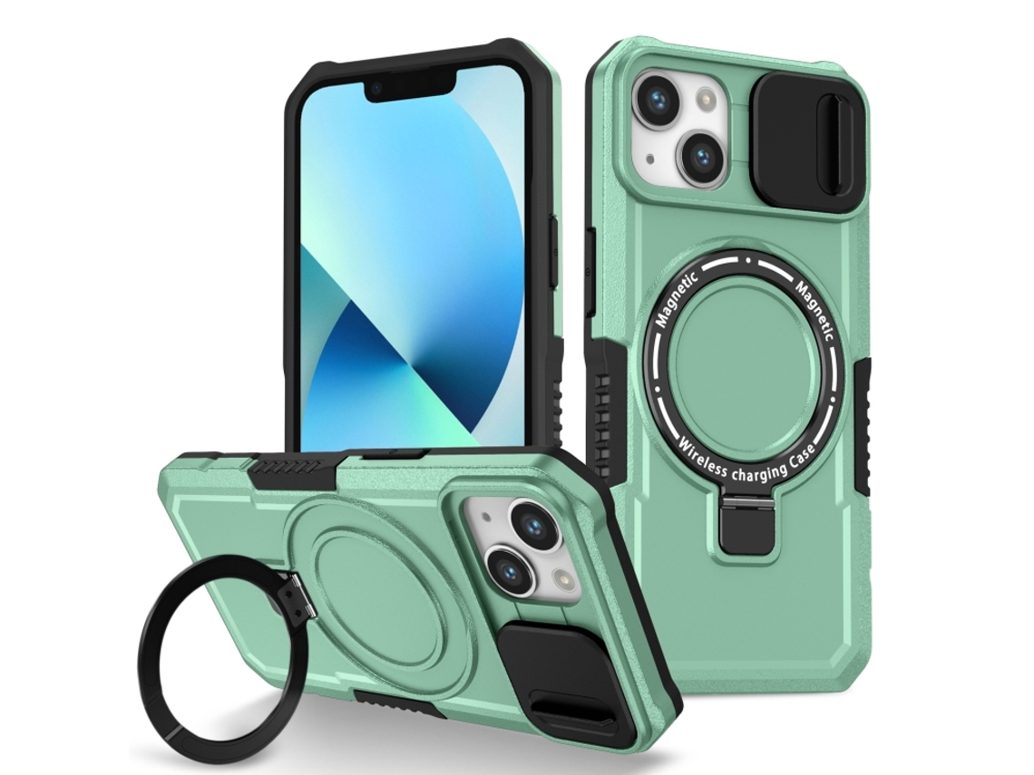 Capa Zruxe Compativel Com Iphone 13 (sliding Camshield - Magsafe - Tpu - Pc - Azul Claro)