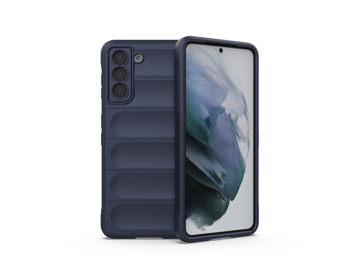 Capa Halinuia Para Samsung Galaxy S21 5g Magic Shield Tpu Flanela Azul Escuro (proteção Integral, Interior Em Flanela)