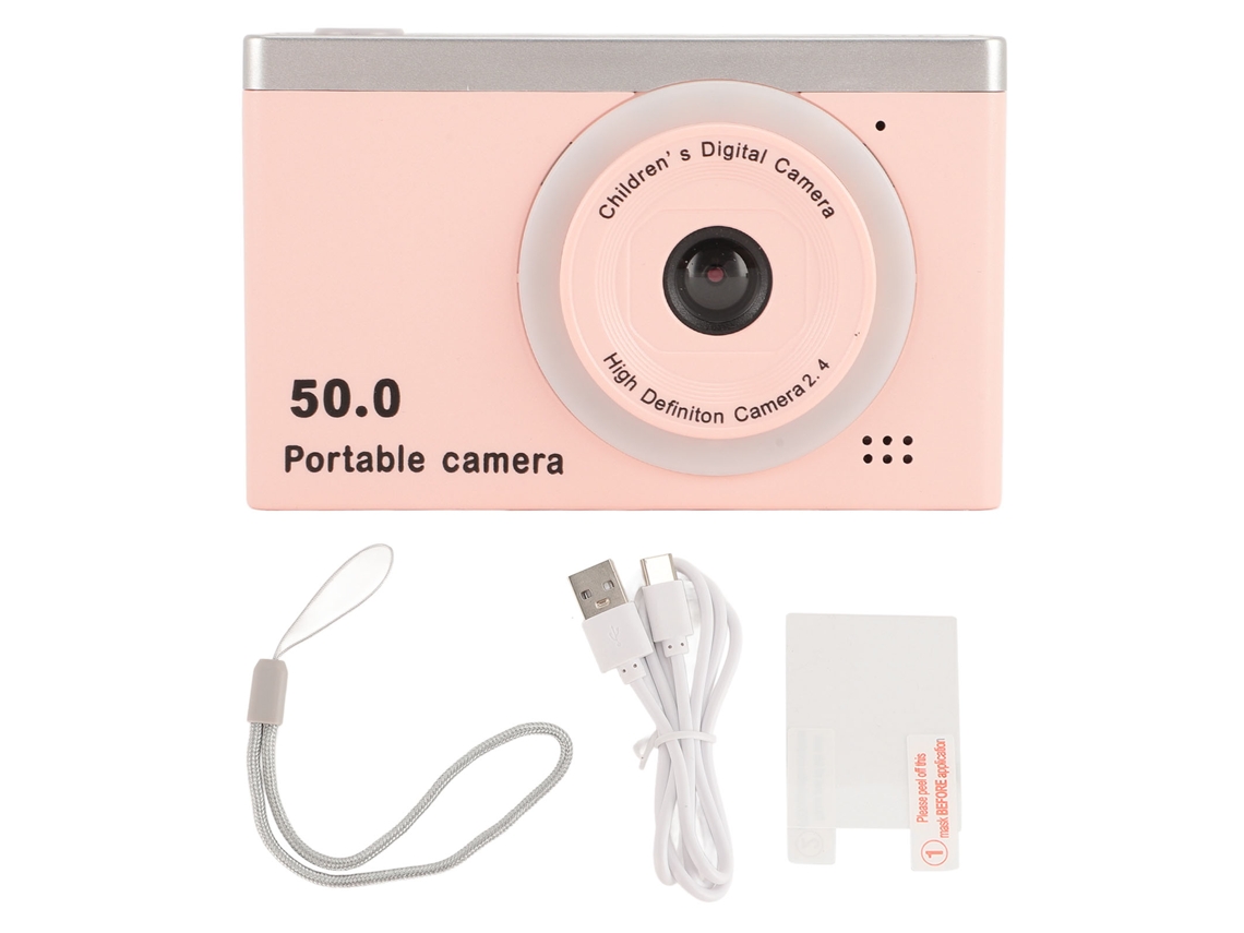 Câmera Digital 40mp 1080p Tela De 2.4 Polegadas Zoom 8x Lentes Duas Compacta Para Estudantes Selfie Viagens Rosa