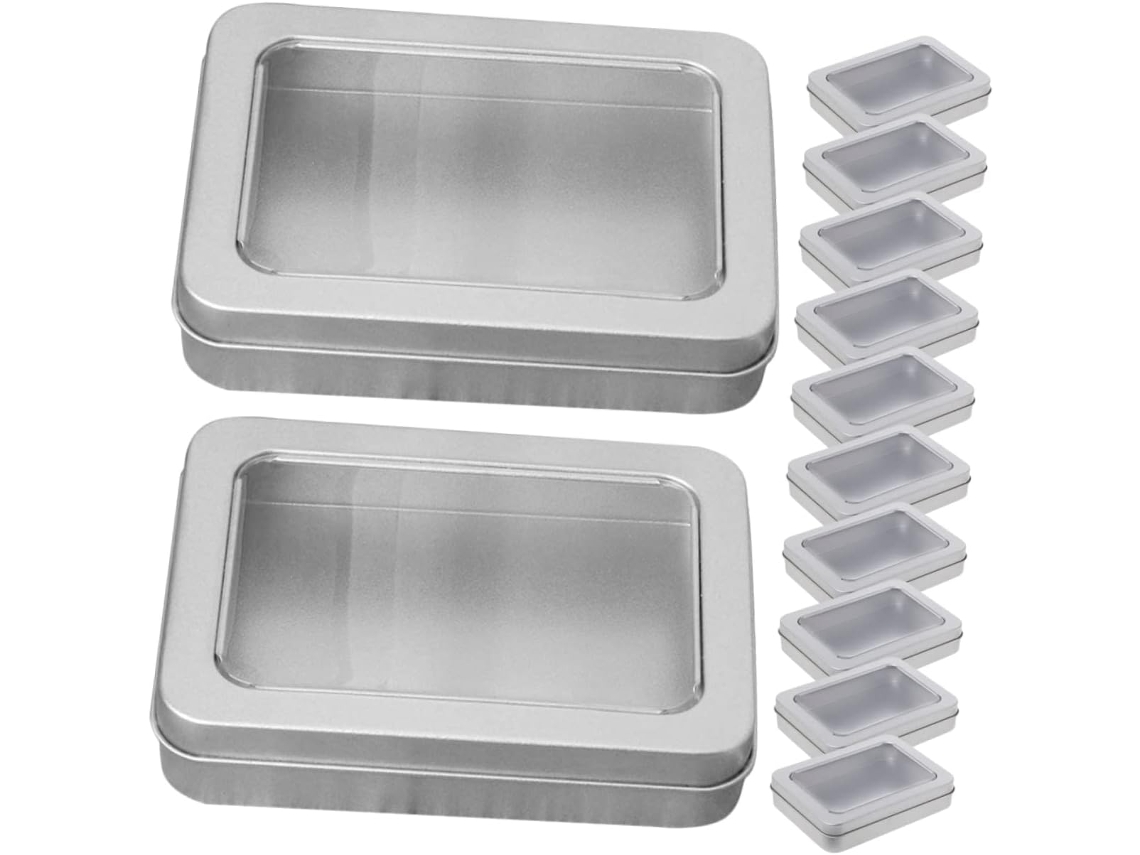 De 12 Peças De Organizadores De Metal Nuobesty Com Pequenas Caixas Decorativas Para Artesanato.