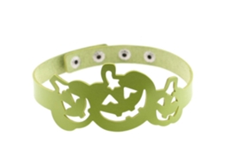 Colar De Couro Pu Abóbora Estilo Euroamericano Halloween