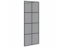 Conjunto 1 Chuveiro Walk-in Vidaxl Preto Vidro Temperado (80 X 195 Cm)