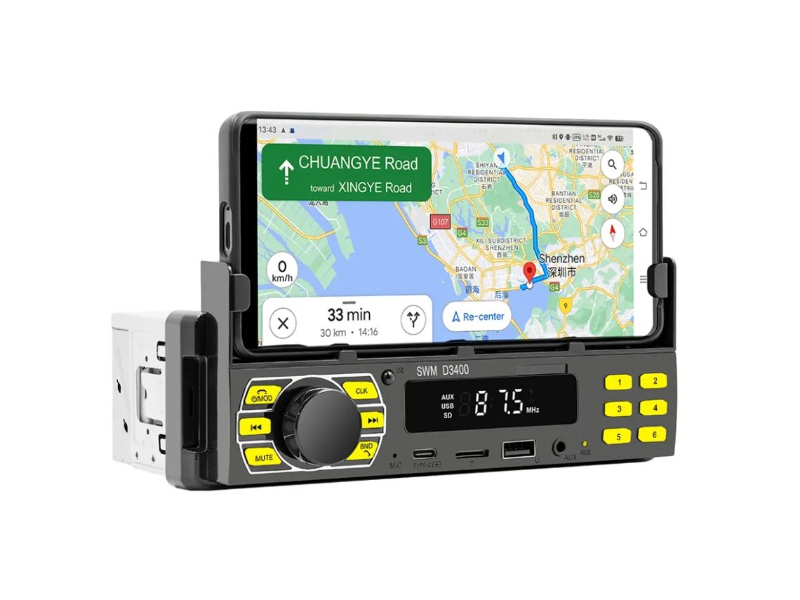 Autorrádio D3400 Preto Bluetooth-Usb-4X45W