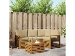 Vidaxl Conjunto De Sofás Para Exterior 5 Unid. Natural E Bege
