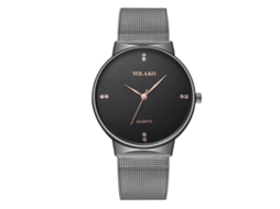 Reloj De Pareja Yolako Elegante De Cuarzo Con Diamantes Para Mujer (negro)