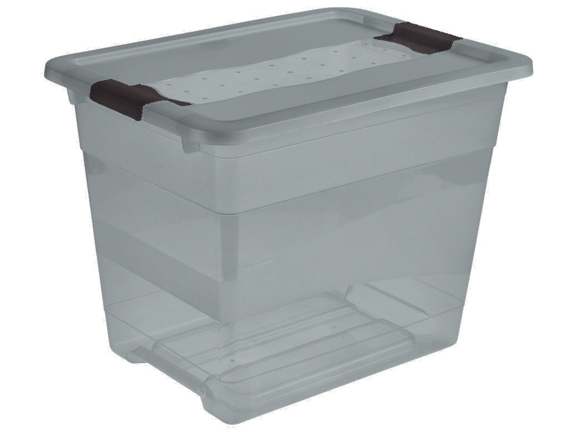 Caixa de Armazenamento Keeper Cornelia 24 Litros Cinza Cristal KEEEPER