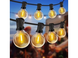 Cordão de Luzes Externas de 20 M, com 30+2 Lâmpadas, Resistente a Quebras e À Prova D'água, Led Conectável de 20 M, * Ds 20 M BRILVIBERA