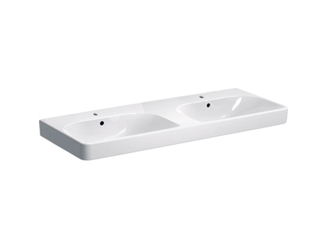 Pia dupla GEBERIT Smyle Square 500223, 120x48cm, com furo para torneira, com transbordamento