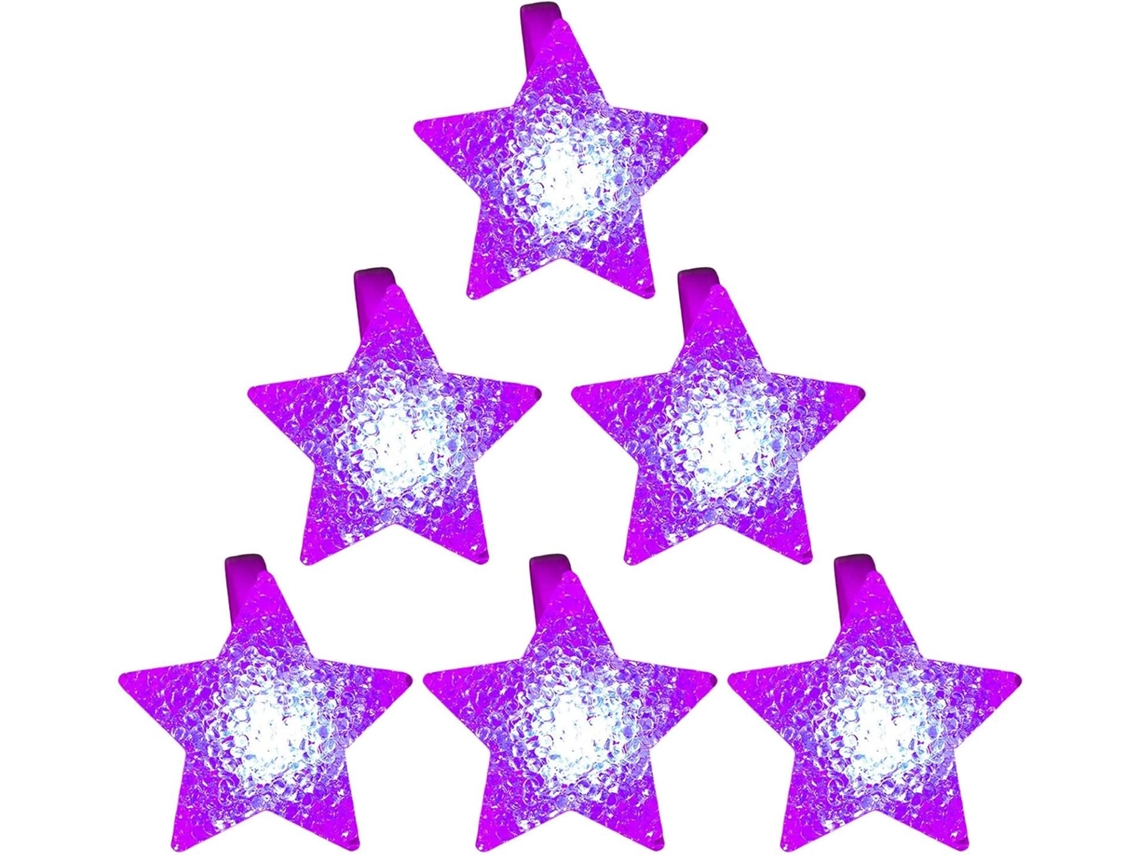 6-pulseiras Luminosas Divertidas Com Led E Estrela Para Crianças Festas