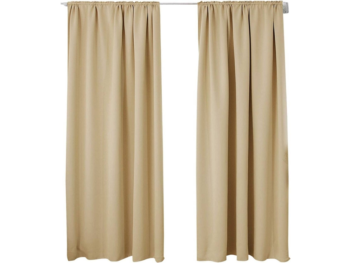 Cortina Blackout Térmica, Privacidade, Conjunto 2 Peças, 135 X 225 Cm, Castanho