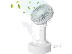 Ventilador De Mesa Telescópico Dobrável, Portátil E Recarregável Via