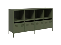 Aparador VIDAXL Verde Aço (135x39x73,5 cm)
