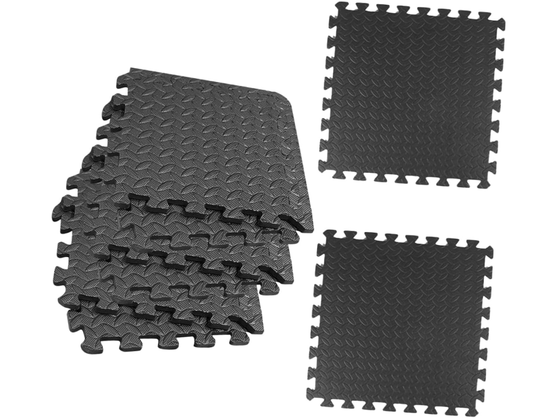 Tapete de Eva Preto Besportble, 8 Peças, Design Exclusivo para Pisos Ginásio, Absorvente Impacto e À Prova