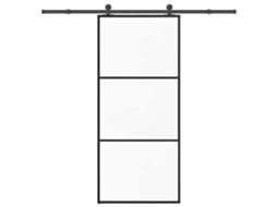 Porta de correr VIDAXL Preto Vidro (90x205 cm)
