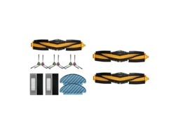 Pano de limpeza, escova lateral, filtro HEPA, escovas principais com 2 peças de escova rotativa para Ecovacs Deebot Ozmo T8 Zeuxo