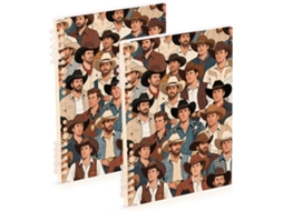 Conjunto de 2 Cadernos Composição com Espiral, Tamanho A5 21,1 X 14,5 Cm Capa Dura 60 Folhas para Uso no Tra