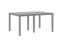 Conjunto 1 Mesa De Jardim Vidaxl Cinzento-claro Vime Pe (150 X 100 X 73 Cm)