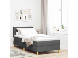 Vidaxl Cama Box Com Almofada Manual Cinza Escuro 80 X 200 Cm Tecido