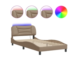 Bed Frame, Bed Frames Vidaxl Marrom Couro Artificial (100 X 200 Cm)