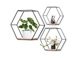 Prateleira Hexagonal Geométrica Para Design Contemporâneo, Prateleiras Flutuantes Hexagonais Que Economizam Espaço Para Quarto, Sala De Estar, Cozinha