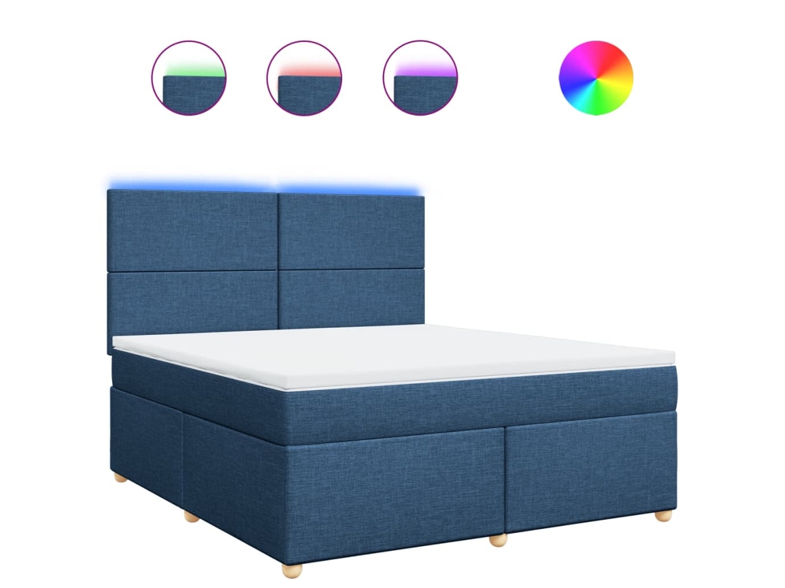 Box Spring Bed, Box Spring Beds Vidaxl Azul Tecido (180 X 200 Cm)