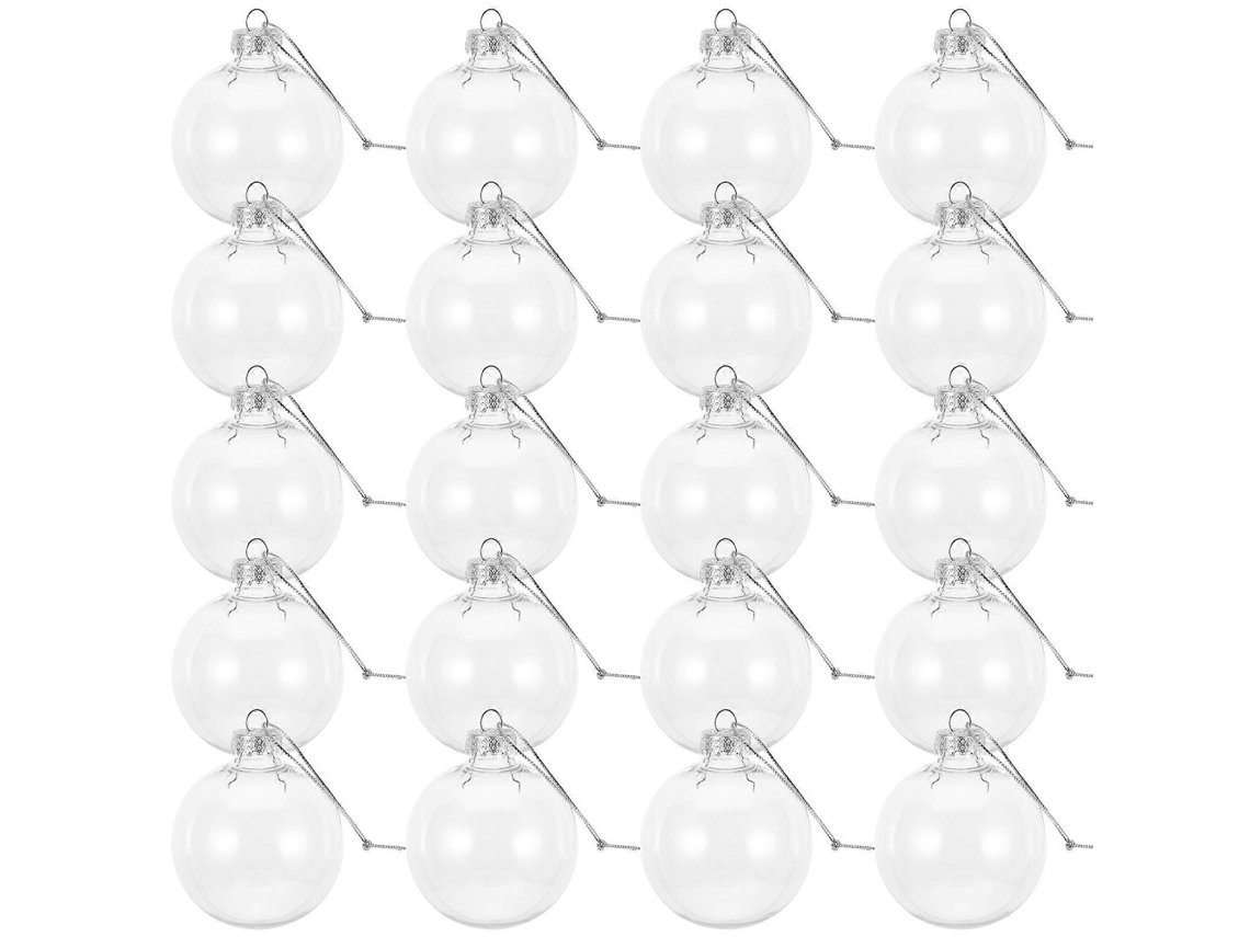 Bolas Decorativas De Natal Transparentes De 8 Cm De Diâmetro Olysi Shop (20 Unidades)