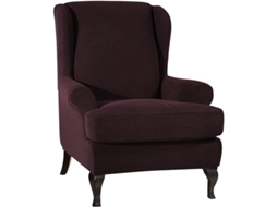 Funda Elástica Para Poltrona Alada Stretch Wingchair Cover Protector Cor Café Negro