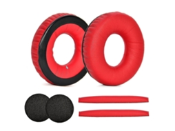 Lurelia Kit De Almofadas Auriculares E Faixa De Cabeça Para Auscultadores Sennheiser Hd 25 1 Ii, Vermelho, 1 Par