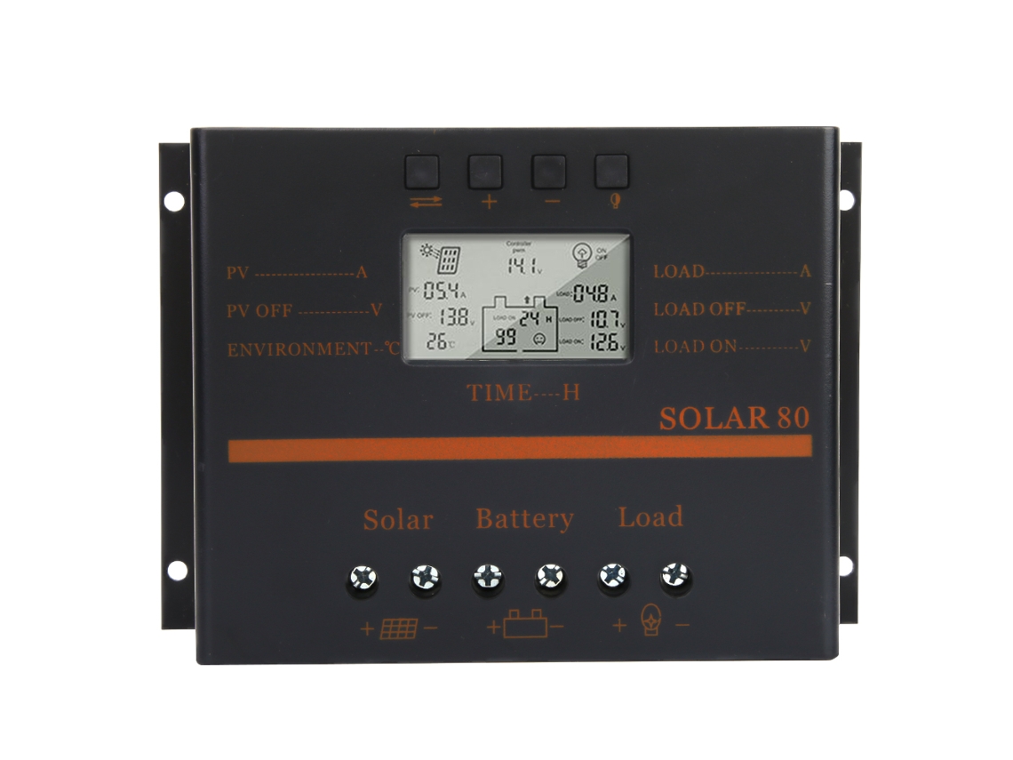 Controlador De Carga Solar Laxiscreed Com Comutador Automático 12v/24v E Regulação Pwm De 80a