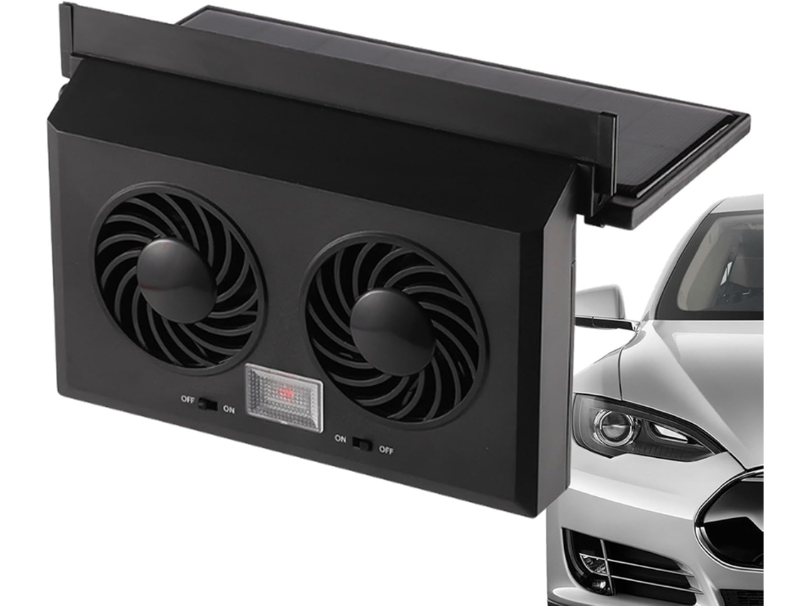 Ventilador Solar De Janela Carro Com Duas Cabeças Para Resfriamento