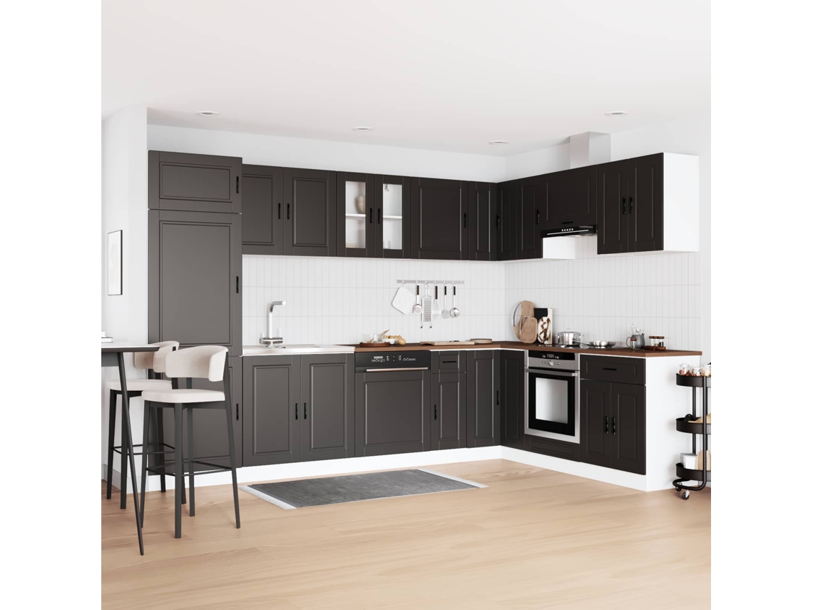 Vidaxl Gabinete Base Para Pia Porto 2 Unid. Preto 80 X 46 X 81,5 Cm