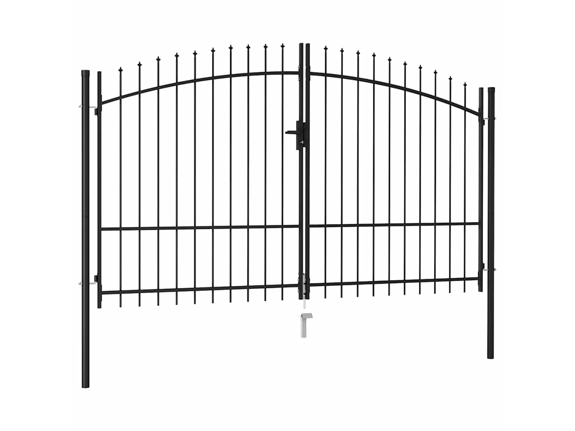 Vidaxl Portão De Cerca Woerden Porta Dupla Com Ponta Afiada 299,5x249,5 Cm