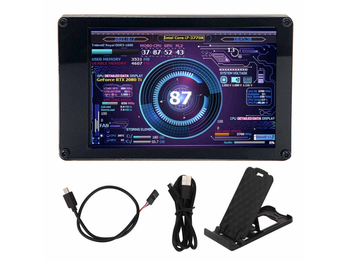 Monitor De Temp Usb Com Tela Mini De 3.5 Polegadas Para Cpu Ram Aida64 Pc Raspberry Pi Linux Windows