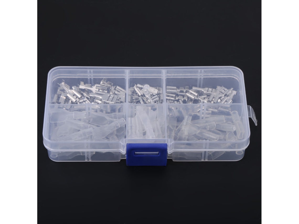 Conectores Fêmea Lâmina Espátula De Dobra 2.8/4.8/6.3mm Com Mangas Transparentes