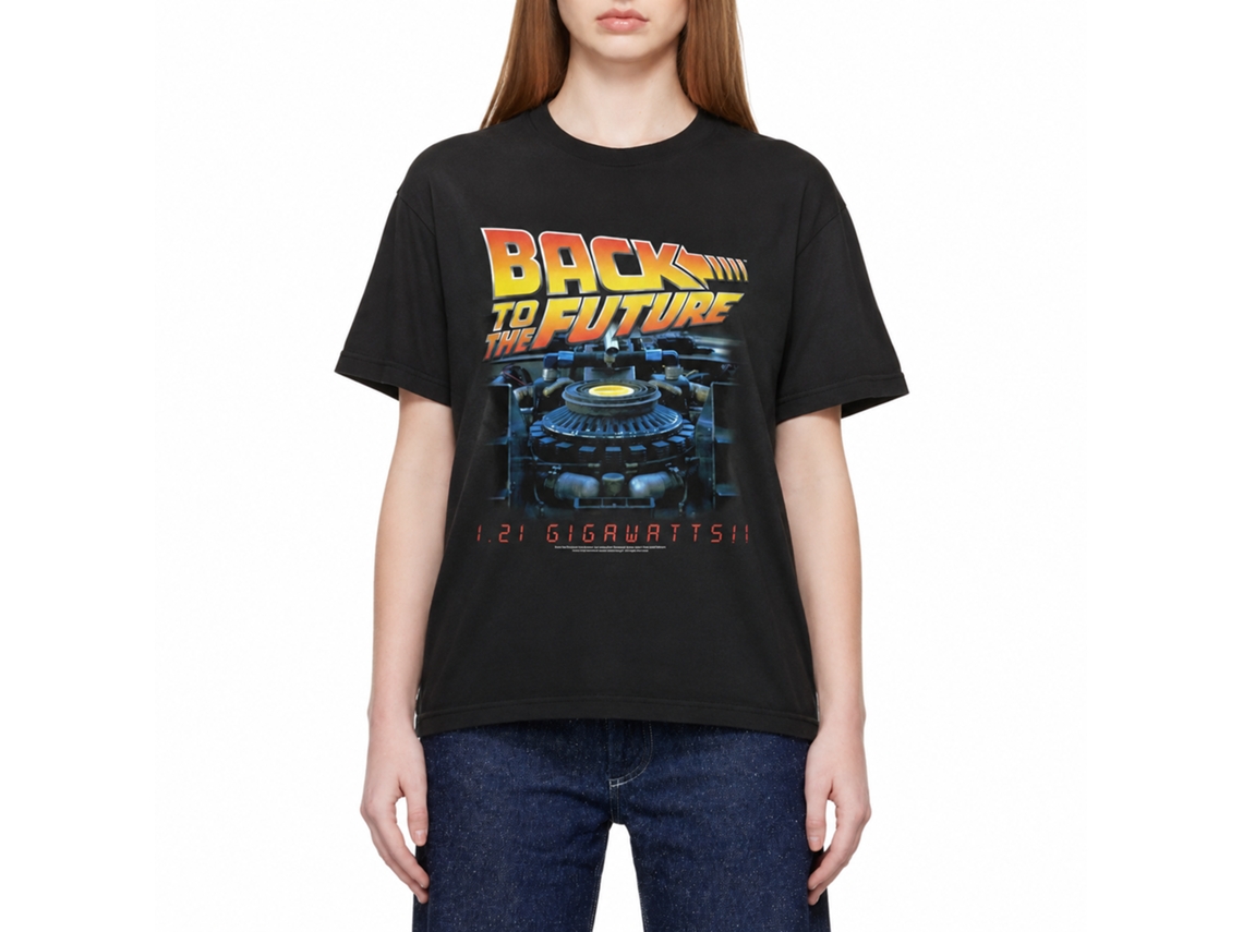 Rockinstone Back To The Future Movie G Side Black Adult T-shirt Size:l