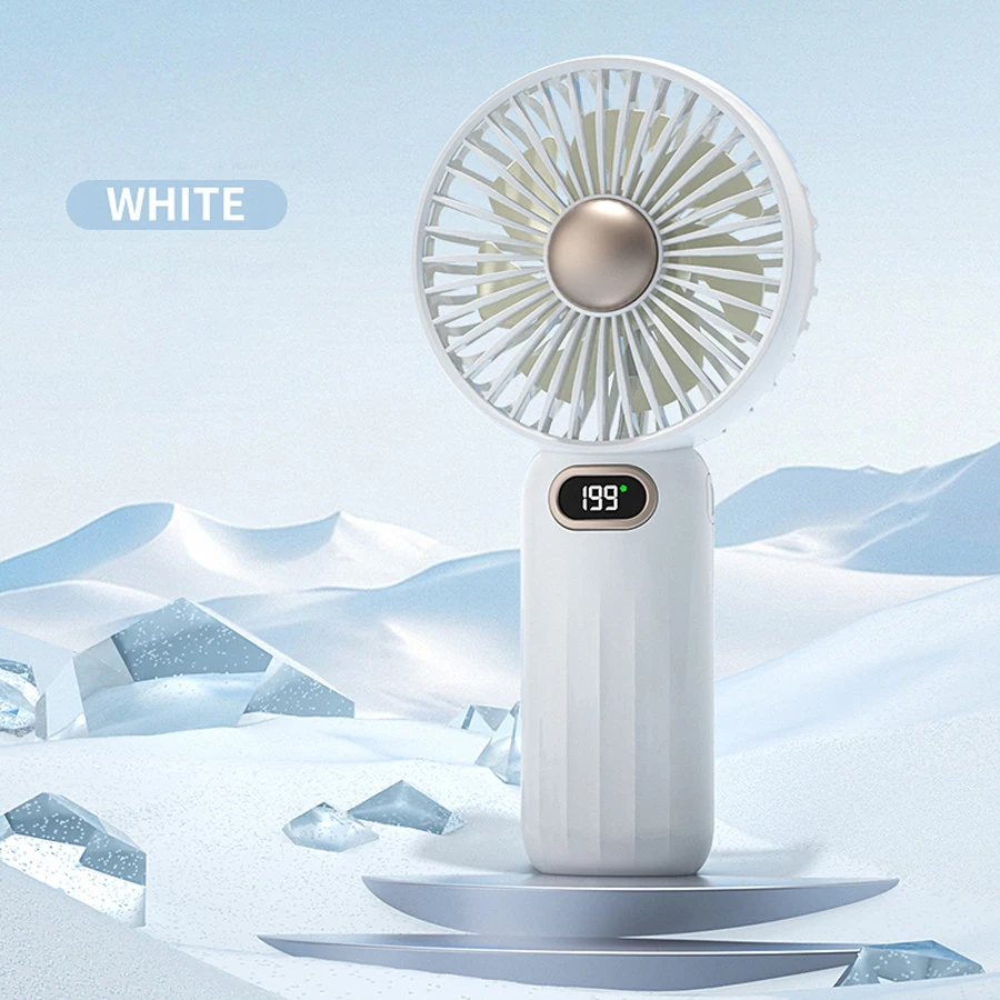 (branco) Ventilador Portátil De Alta Velocidade Com 199 Velocidades E Função De Carregamento Usb Mini, Compacto E Portátil.